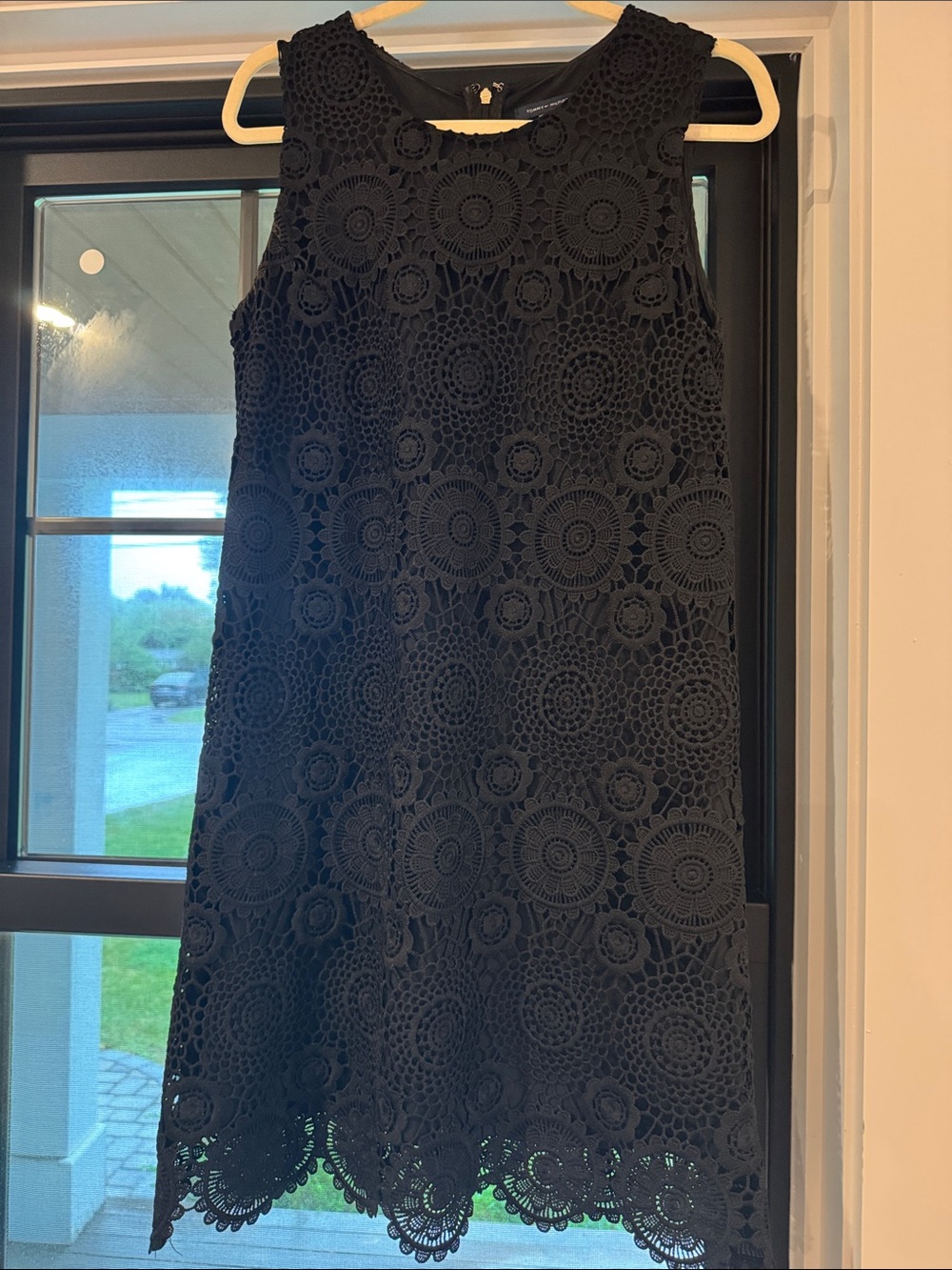 Tommy Hilfiger Black Crochet Lace Sleeveless Shift Dress
